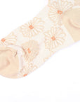 【ノコリ糸クツシタ】花柄フロートクルーソックス
