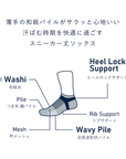 【PESCALLY】和紙 薄手パイルスニーカー丈ソックス 25cm-27cm
