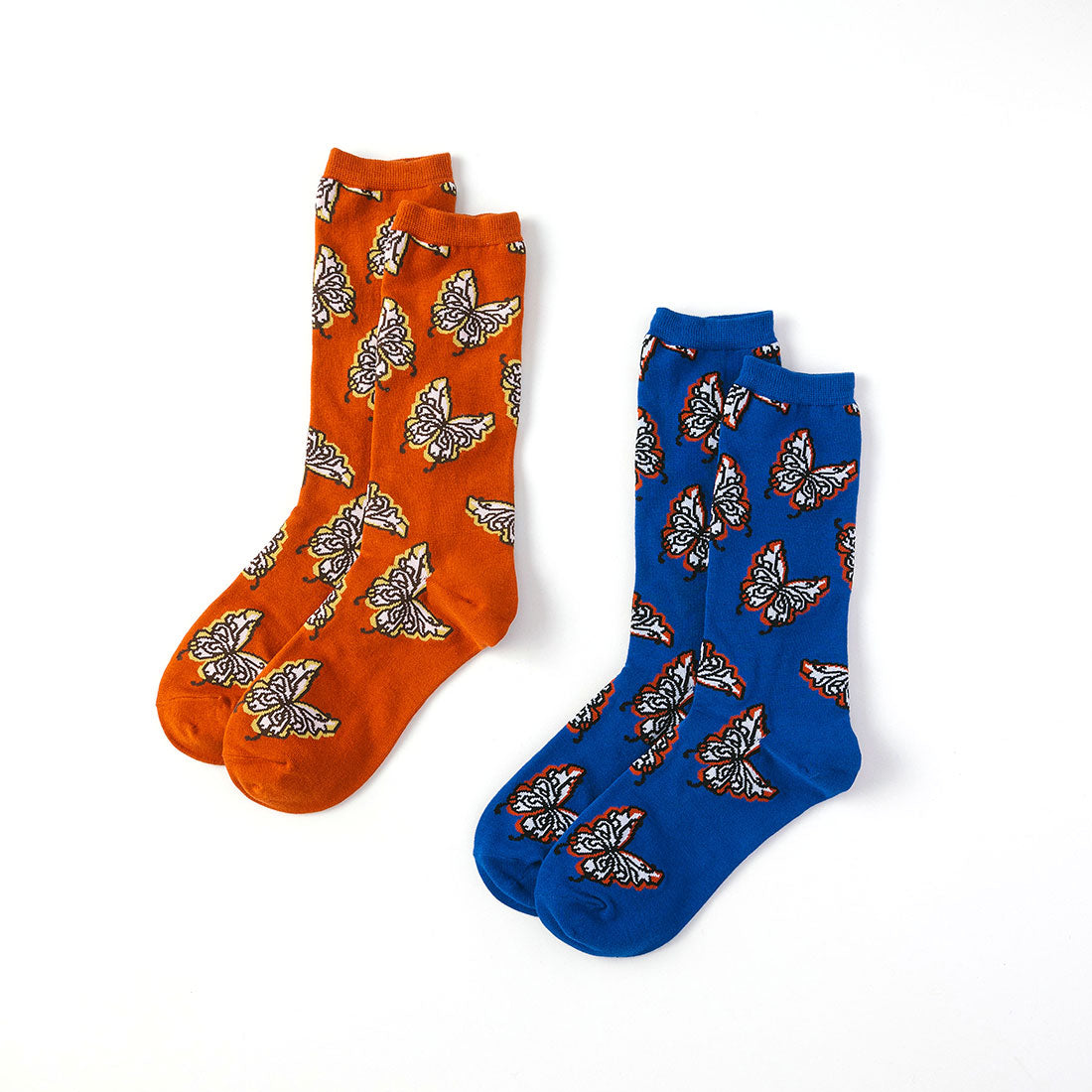 ScoLar】フロート蝶々柄クルーソックス – SUKENO｜靴下の助野