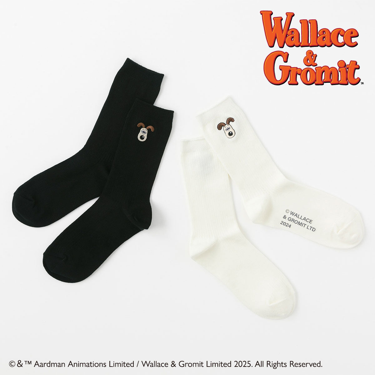 ウォレスとグルミット】刺繍付きリブクルーソックス – SUKENO｜靴下の助野