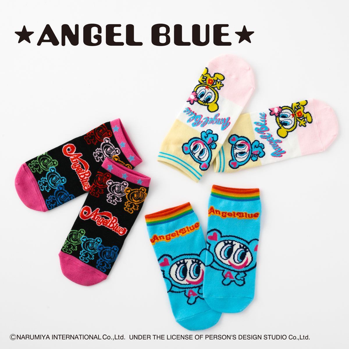 ANGEL BLUE キャラクターソックス 22-24cm Angel Blue キャラクターソックス 22-24cm - メルカリ