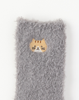 【にゃんこ堂】猫刺繍クルーソックス