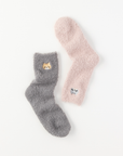 【にゃんこ堂】猫刺繍クルーソックス