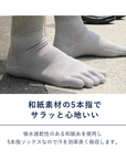 【PESCALLY】和紙5本指ショートソックス 25cm-27cm