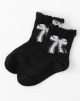 【SENOBI】リボン柄ショートソックス