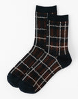 【A.V.V】ジャガードチェック柄クルー丈ソックス