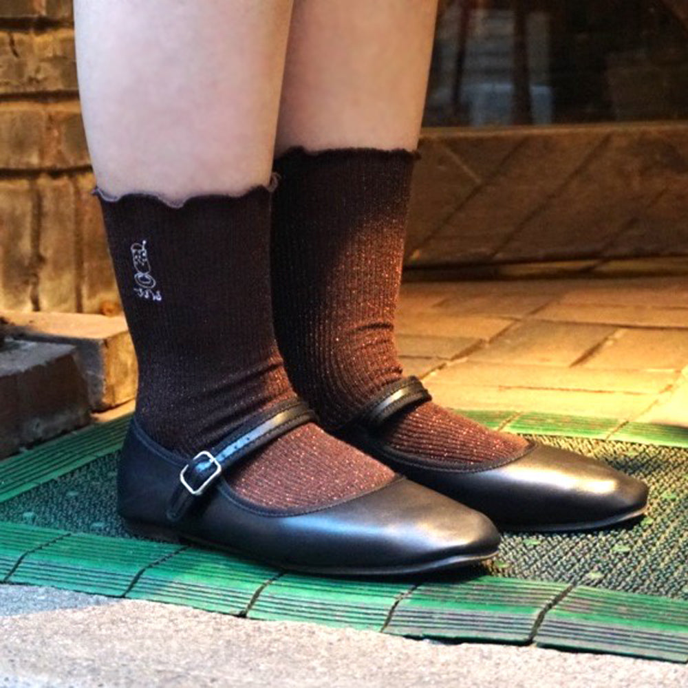 【さぼうる】クリームソーダ刺繍ラメソックス