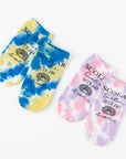 【ScoLar】タイダイ染めロゴスニーカー丈ソックス
