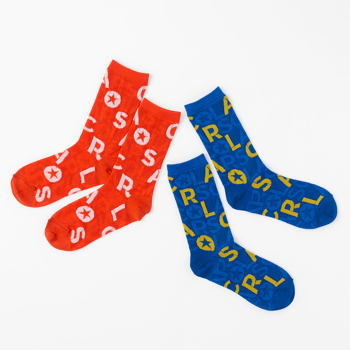 ScoLar】メッシュロゴ柄クルー丈ソックス (BLACK FRIDAY対象商品