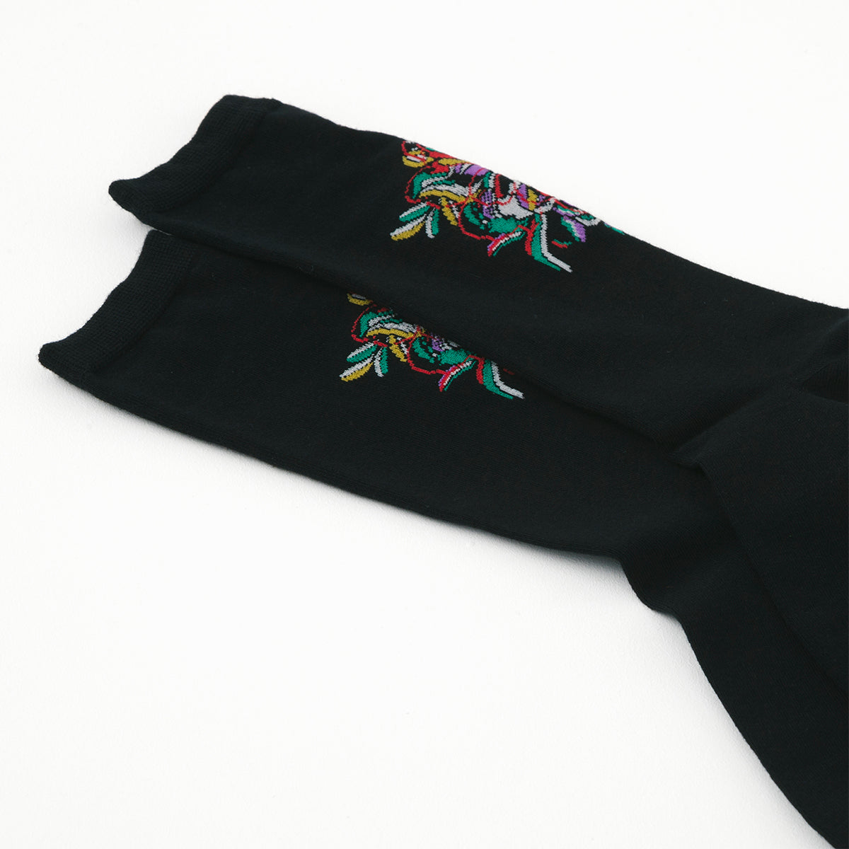【ScoLar】花柄ロゴ刺繍クルー丈ソックス