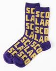 【ScoLar】スカラーロゴクルー丈ソックス