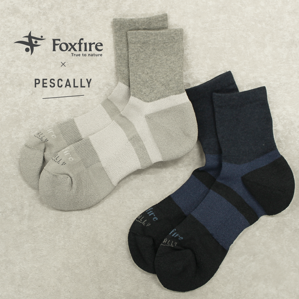 PESCALLY×Foxfire】Foxfireコラボ 和SHI-DRYショートソックス 25cm