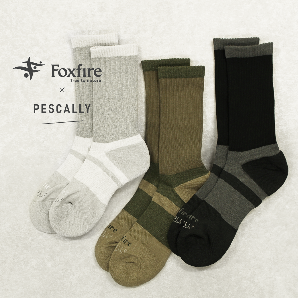 PESCALLY×Foxfire】Foxfireコラボ 和SHI-DRYベーシックソックス 25cm