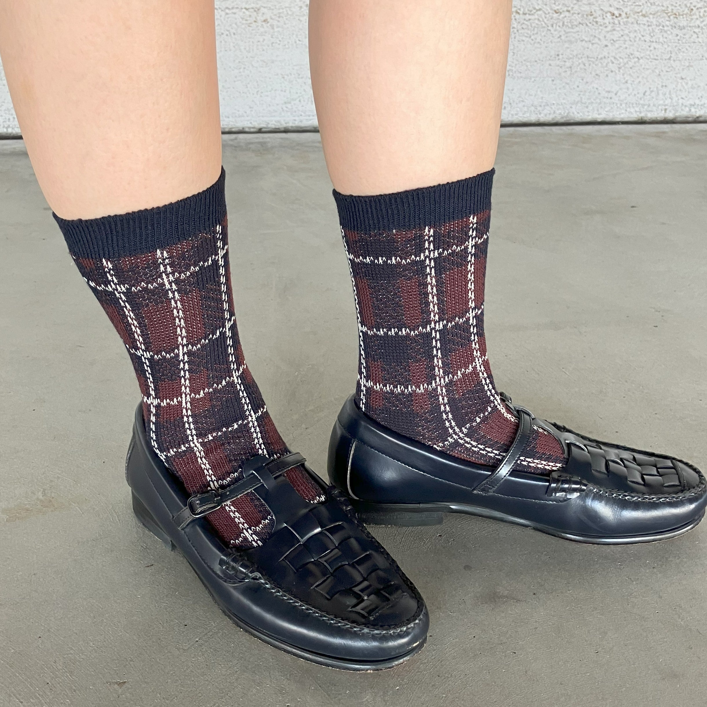 A.V.V】ジャガードチェック柄クルー丈ソックス – SUKENO｜靴下の助野