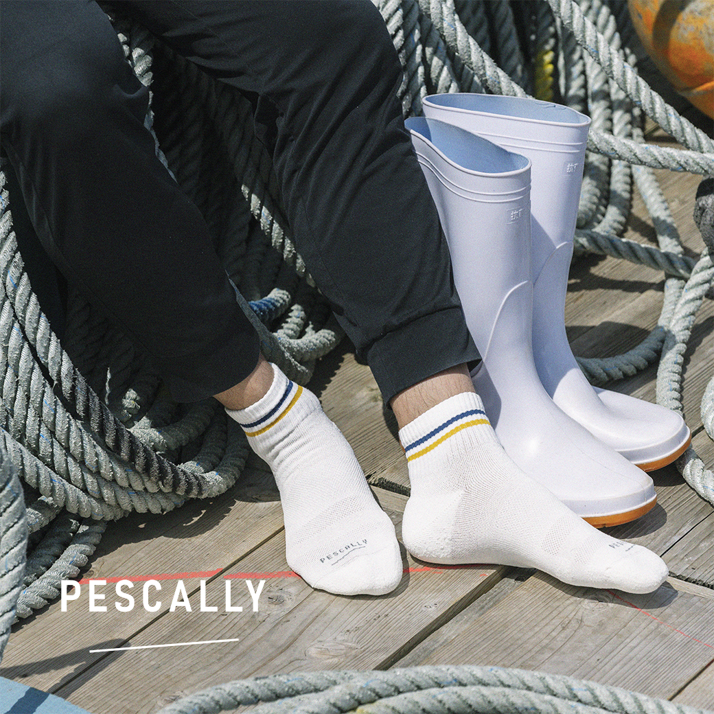 【PESCALLY】和紙パイルラインソックス 25cm-27cm