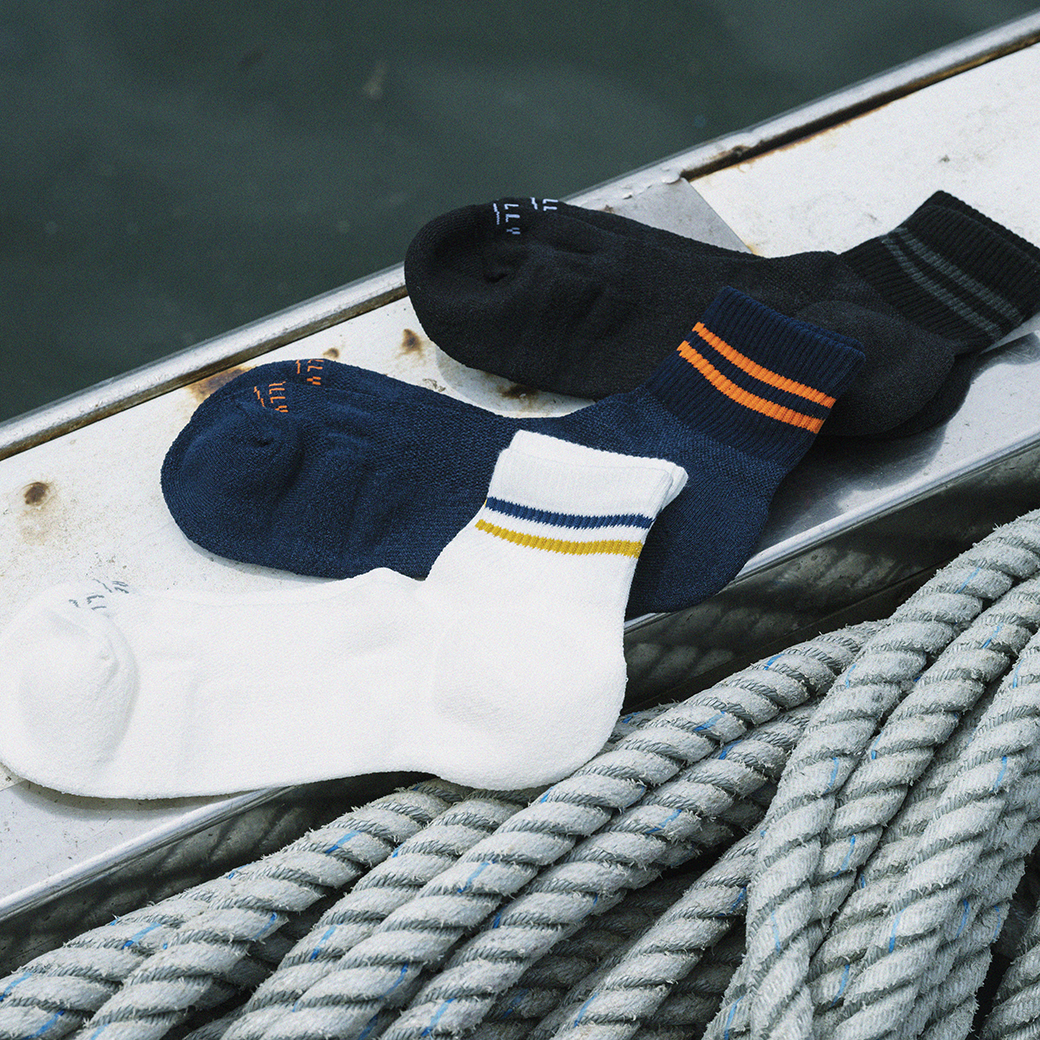 【PESCALLY】和紙パイルラインソックス 25cm-27cm