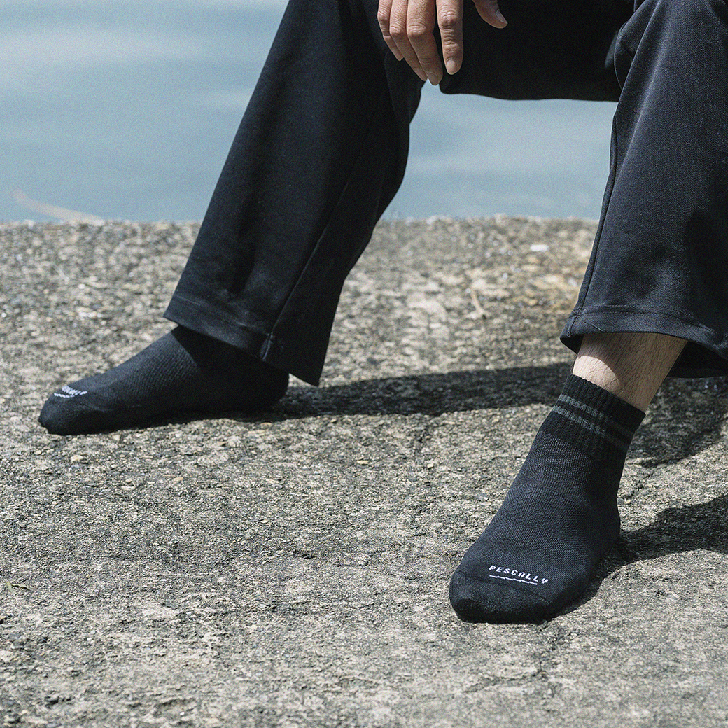 【PESCALLY】和紙パイルラインソックス 27cm-29cm