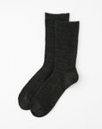 【足元らくらく】足の冷えないゴムなしリブクルーソックス 24-26cm