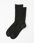【足元らくらく】足の冷えないゴムなしリブクルーソックス 24-26cm
