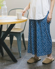 【おにわパンツ】梨地9分丈レギンス|春夏を快適に過ごせる、さらっとした梨地素材ワイドパンツ。長め丈だからエアコンの冷え対策にもぴったり