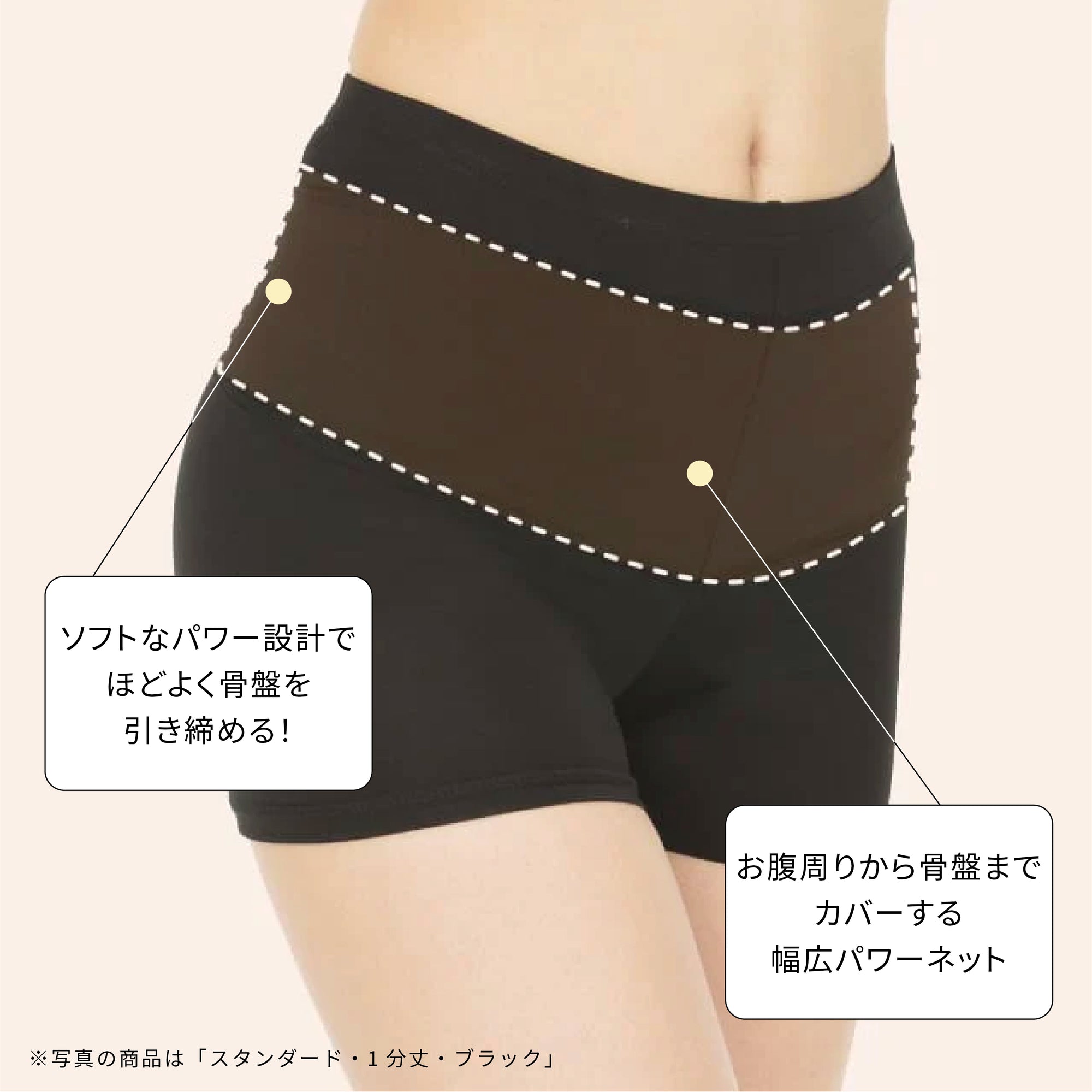 【美レギ】キュッと骨盤レギンス / メッシュ / 1分丈