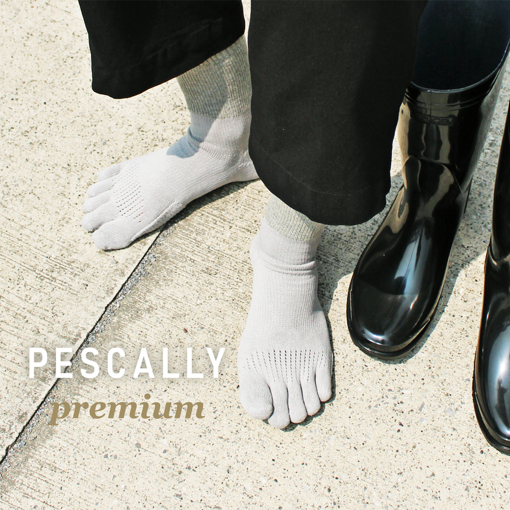 【PESCALLY】和紙5本指ショートソックス 25cm-27cm