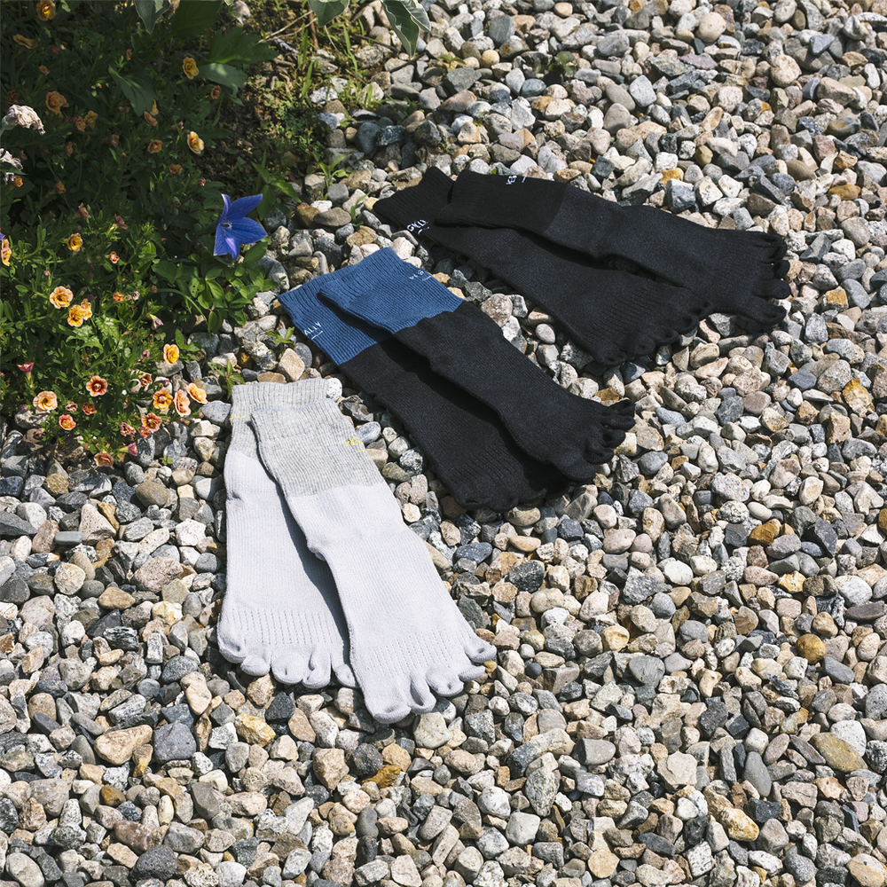 【PESCALLY】和紙5本指ショートソックス 25cm-27cm
