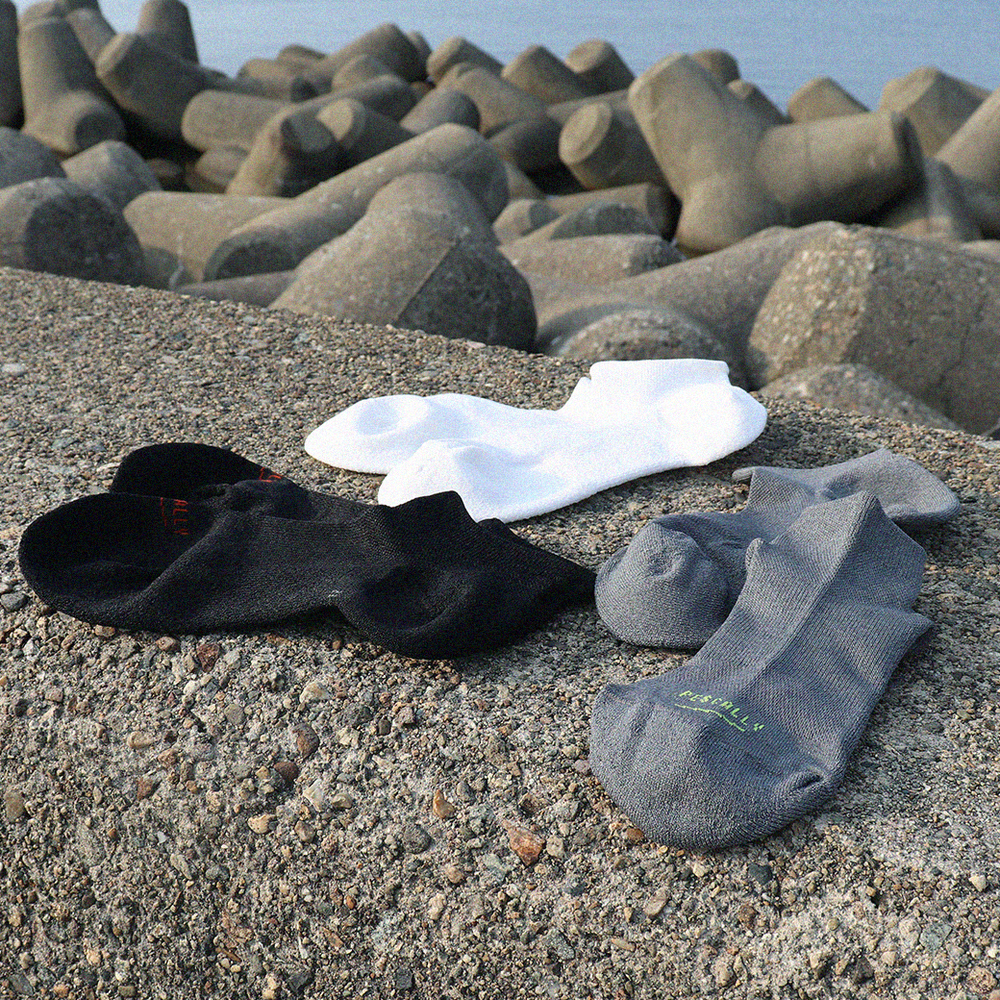 【PESCALLY】和紙  薄手パイルスニーカー丈ソックス 25cm-27cm