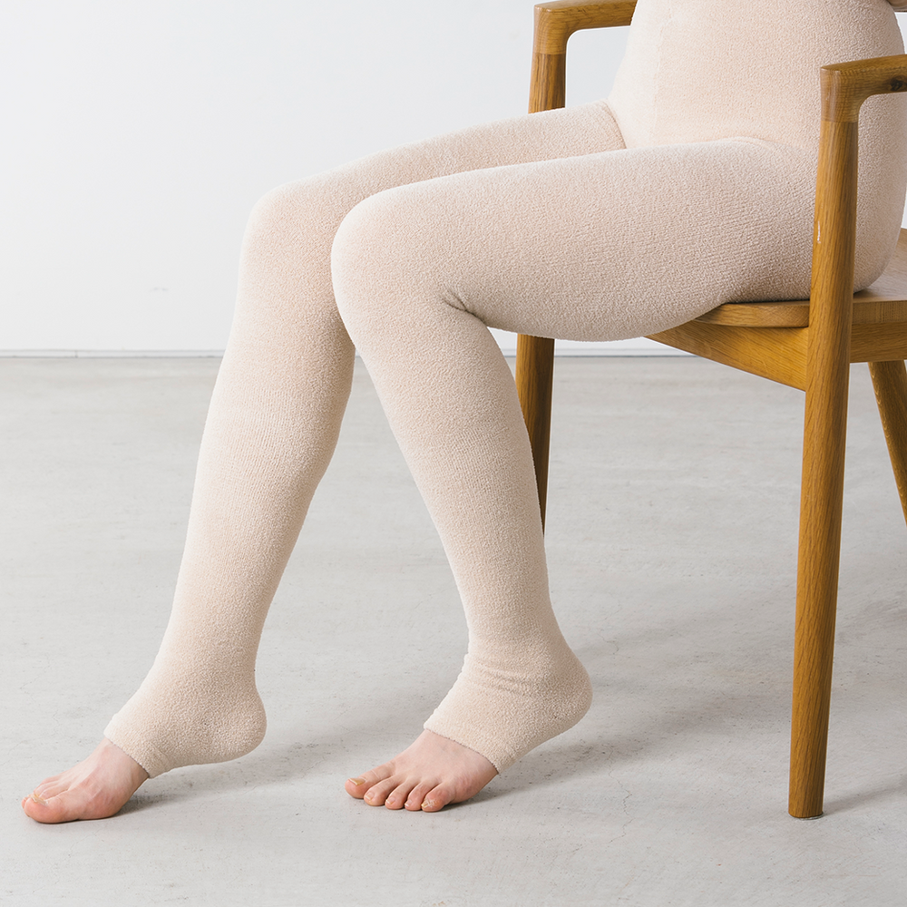 【らく圧】なめらかモール素材の着圧タイツ （オープントゥタイプ）