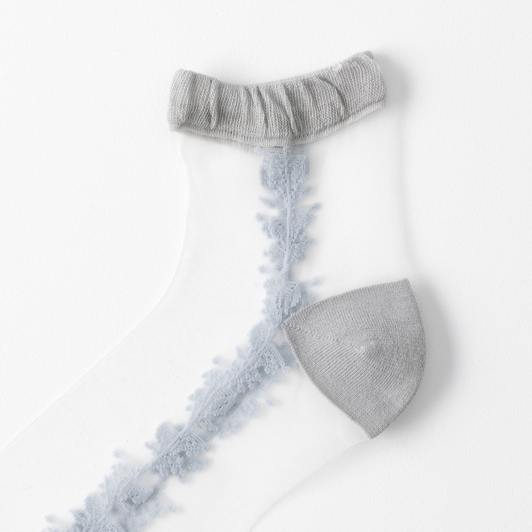 【hohaba】サイドリーフ柄テグスショートソックス