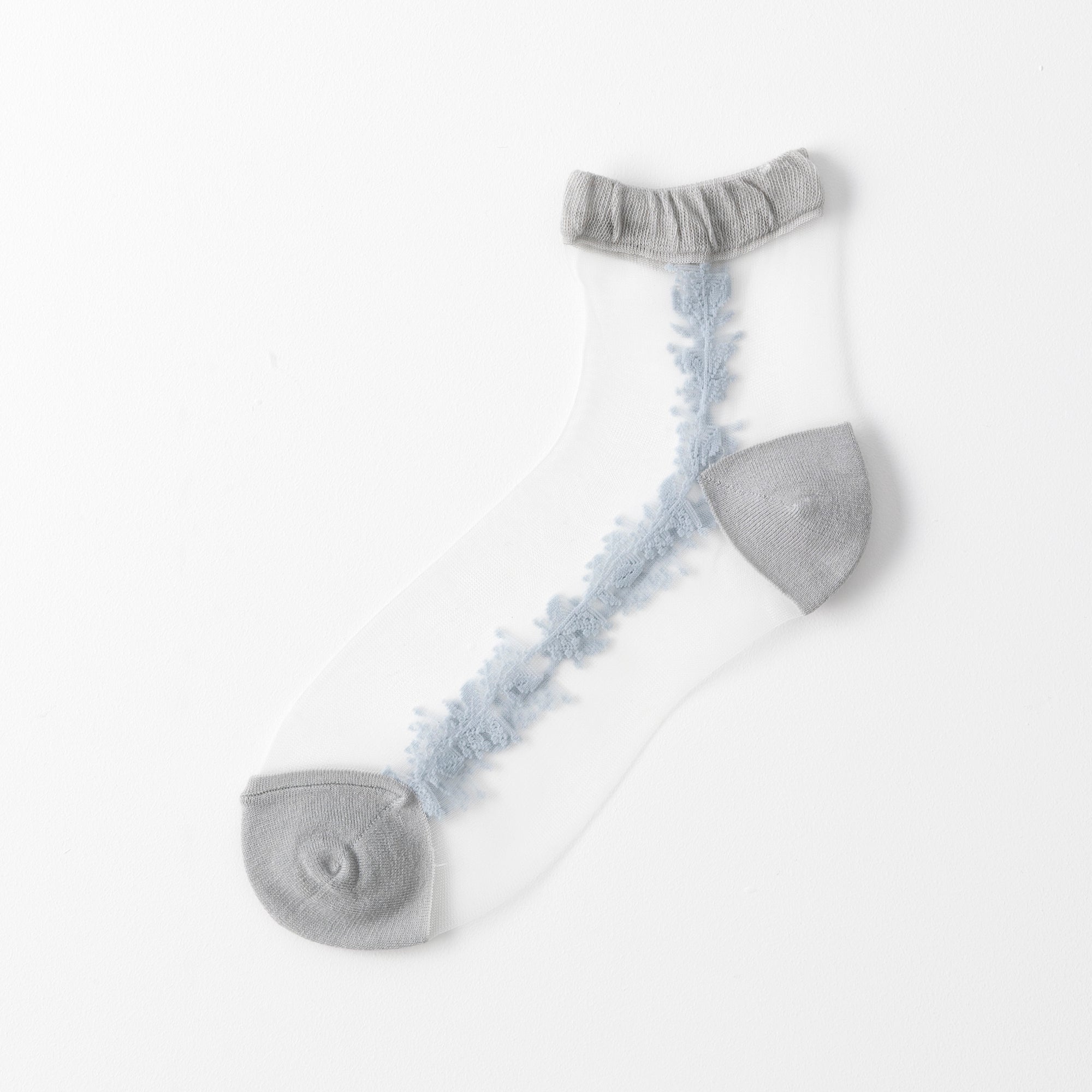 【hohaba】サイドリーフ柄テグスショートソックス