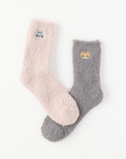 【にゃんこ堂】猫刺繍クルーソックス