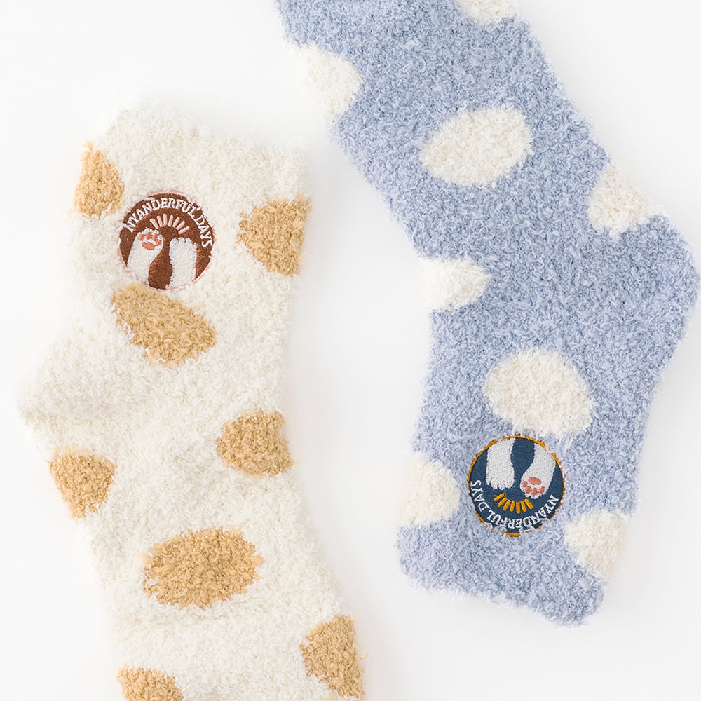 にゃんこ堂】モール猫の手刺繍クルーソックス – SUKENO｜靴下の助野