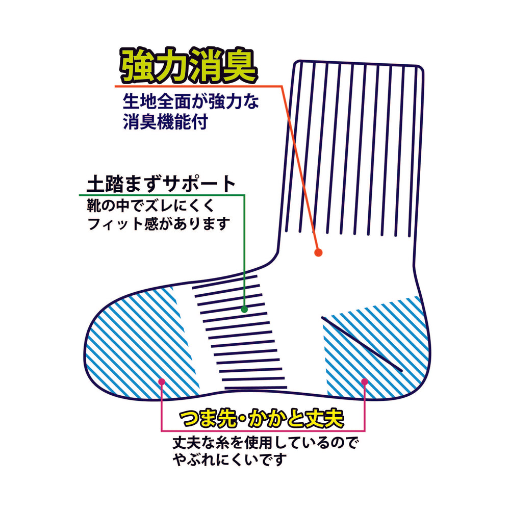 【"野原ひろし"コラボ】無地クルーソックス
