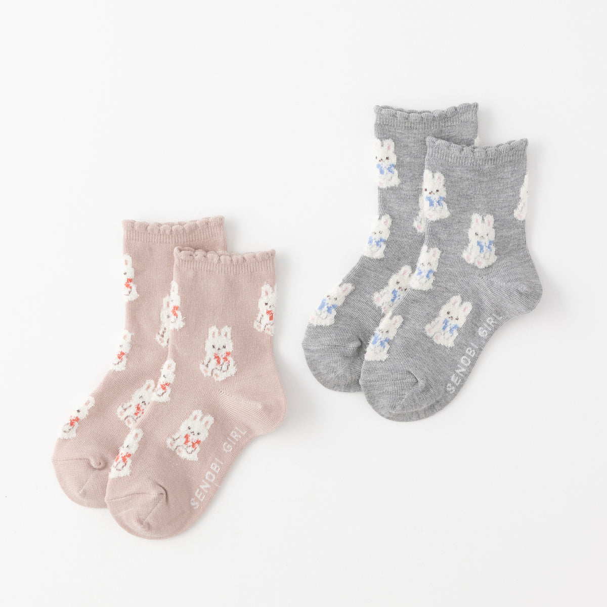 【SENOBI】ウサギ総柄ショートソックス