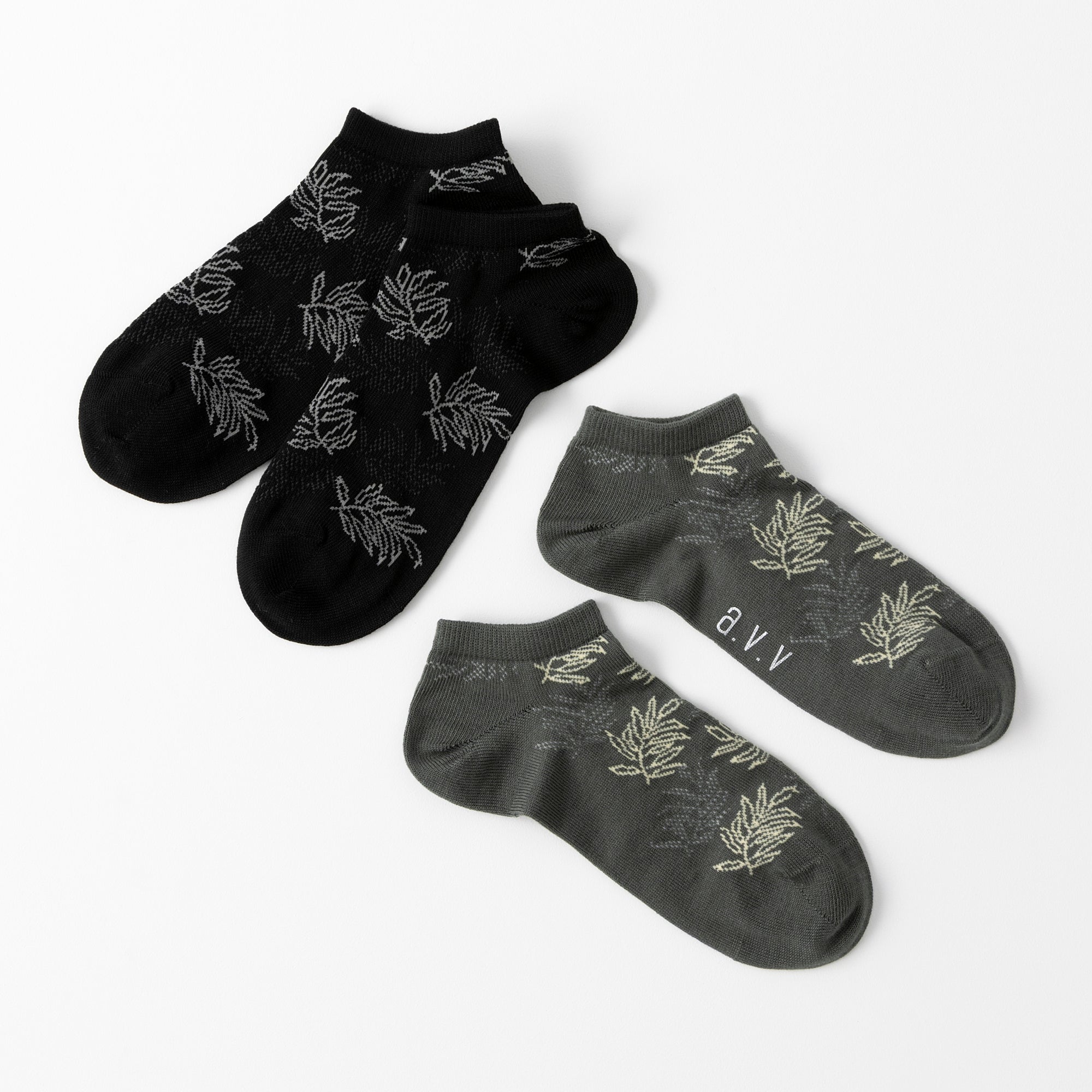 【A.V.V】ボタニカル柄スニーカー丈ソックス