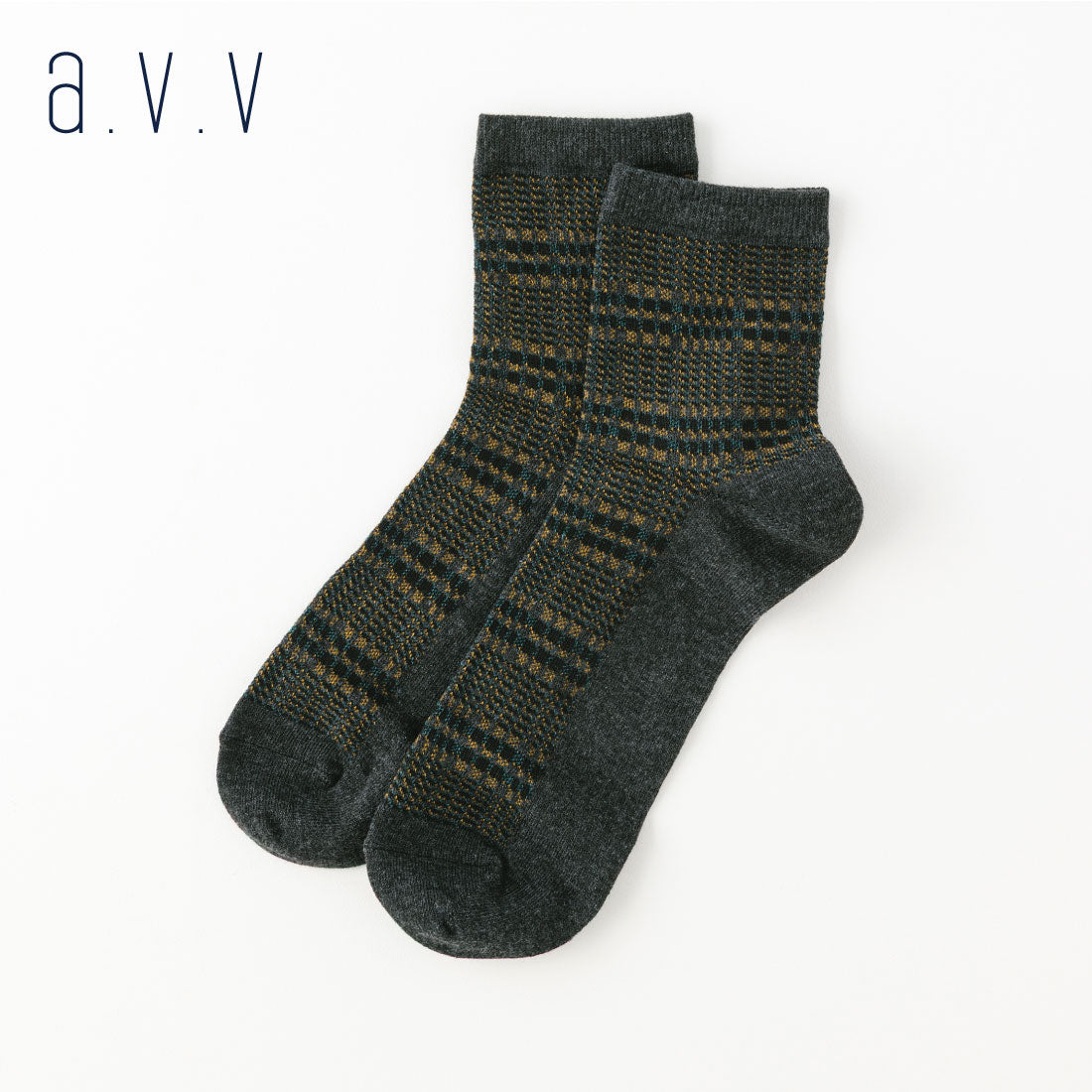 【A.V.V】チェック柄ミドルソックス