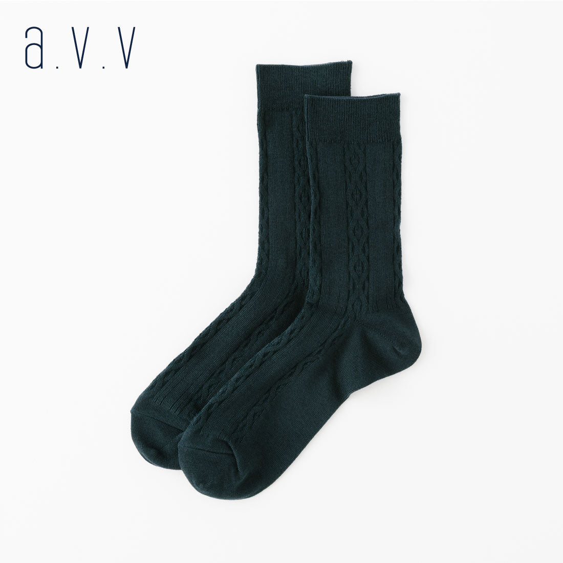 【A.V.V】リンクス縄柄クルーソックス