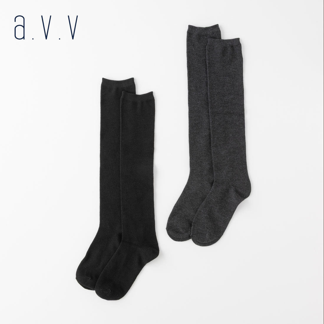 【A.V.V】無地ハイソックス