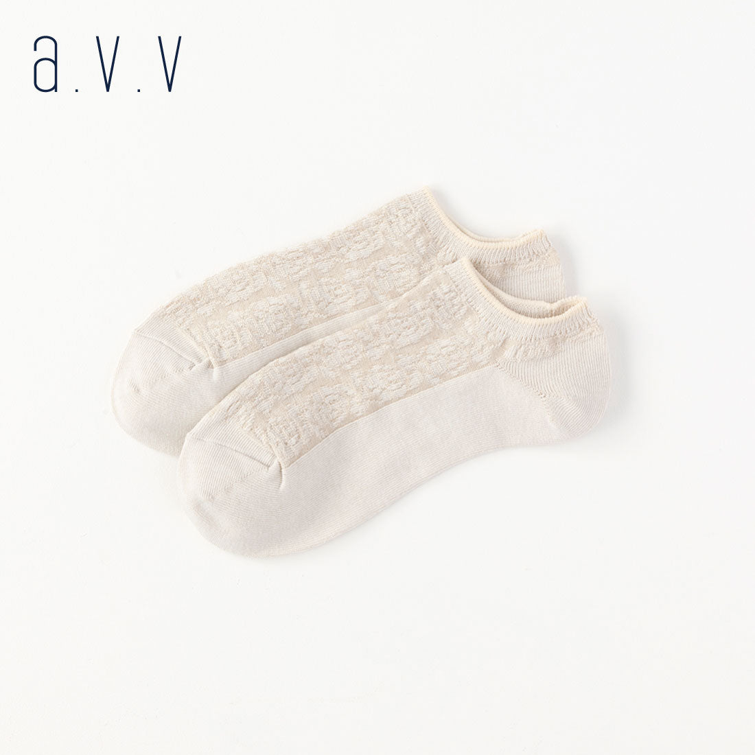 【A.V.V】バイカラー花柄スニーカー丈ソックス