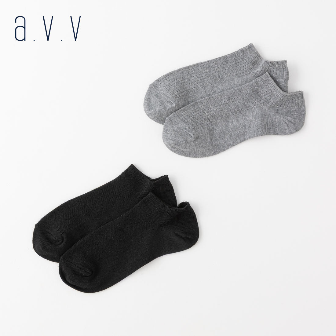 【A.V.V】リブスニーカー丈ソックス