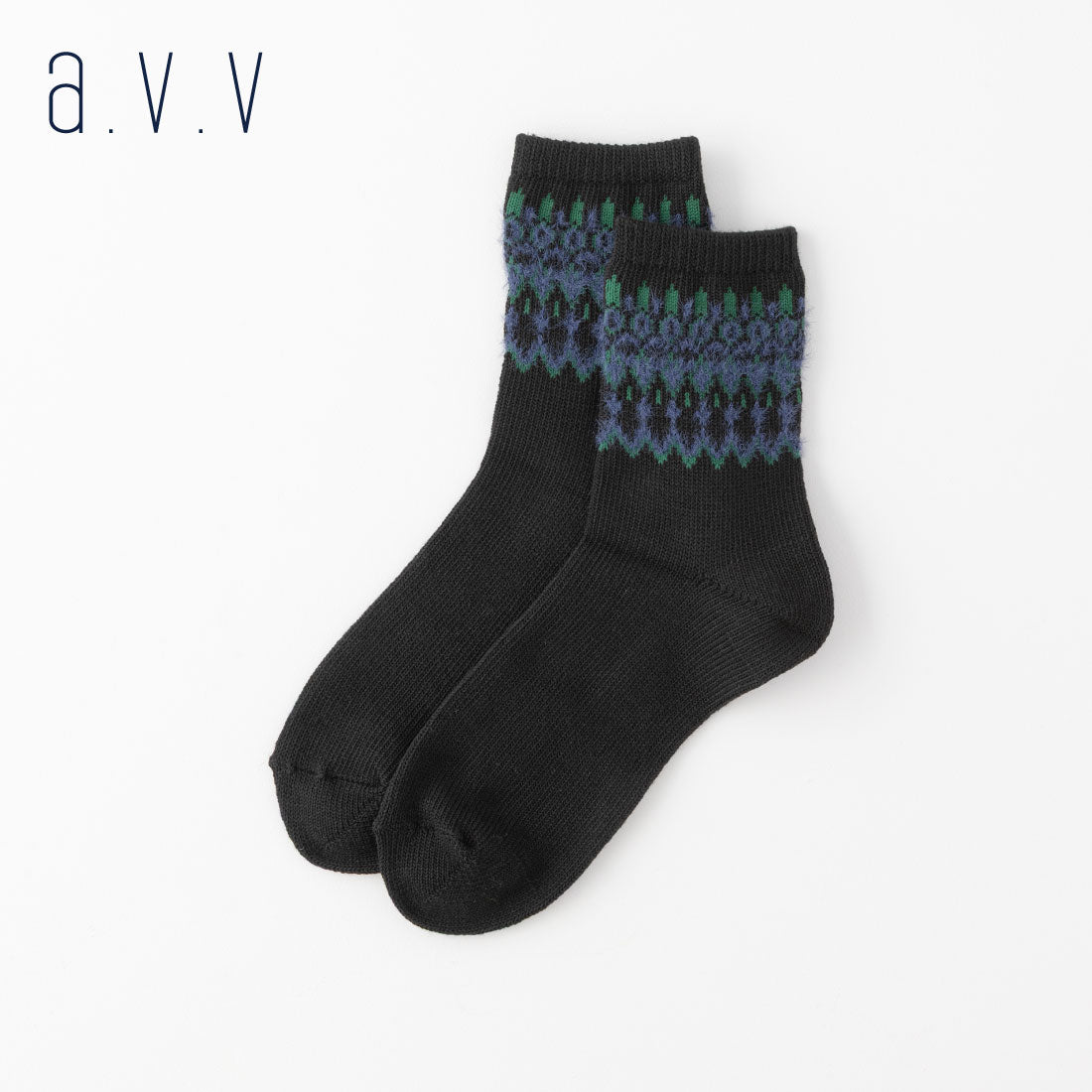 【A.V.V】フェザーフェアアイルクルーソックス