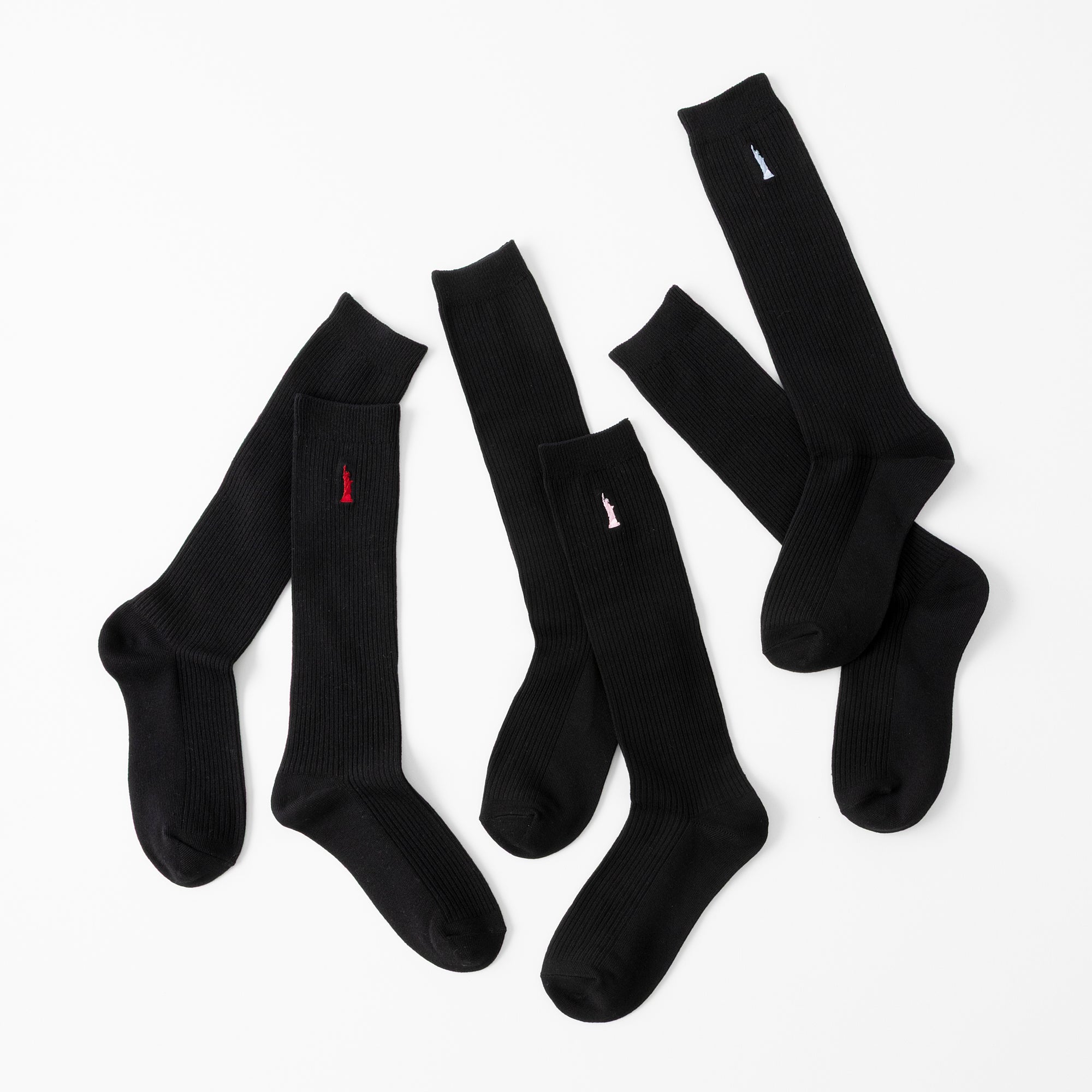 【EASTBOY】32cm丈ワンポイント黒ソックス