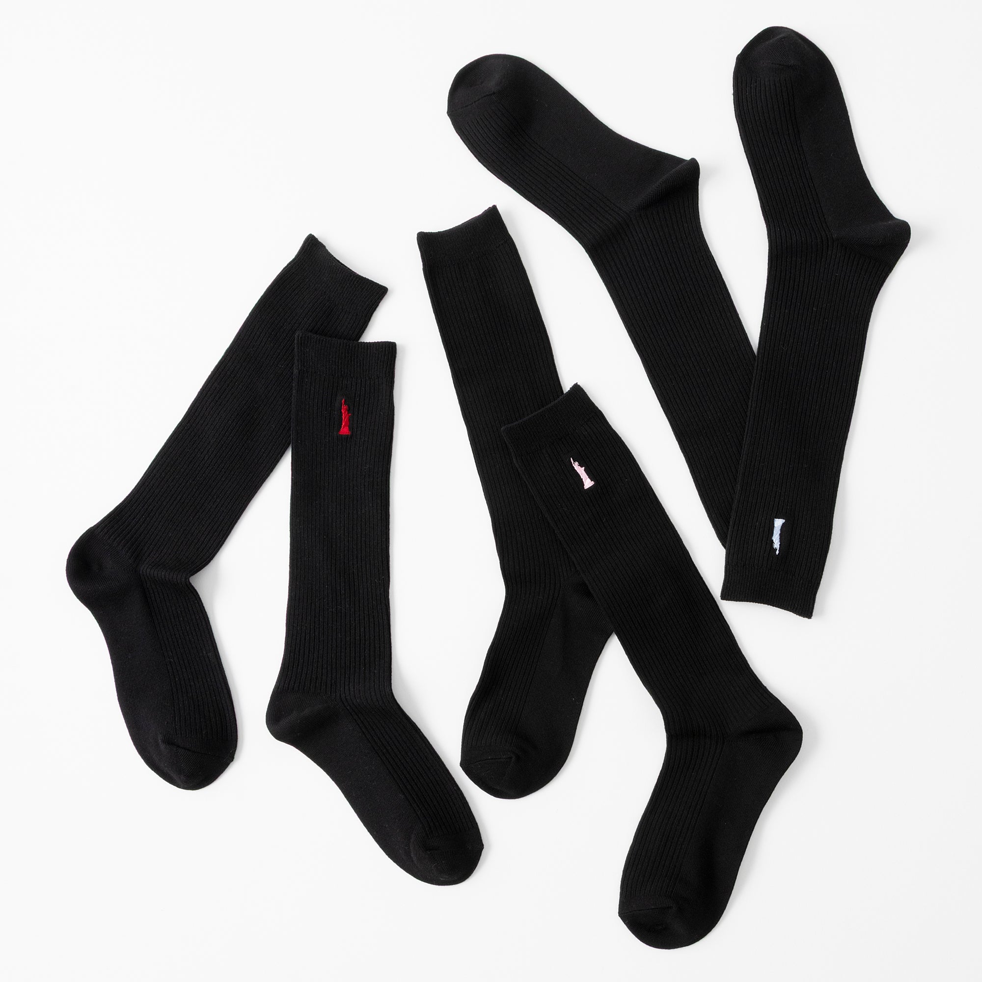 【EASTBOY】32cm丈ワンポイント黒ソックス