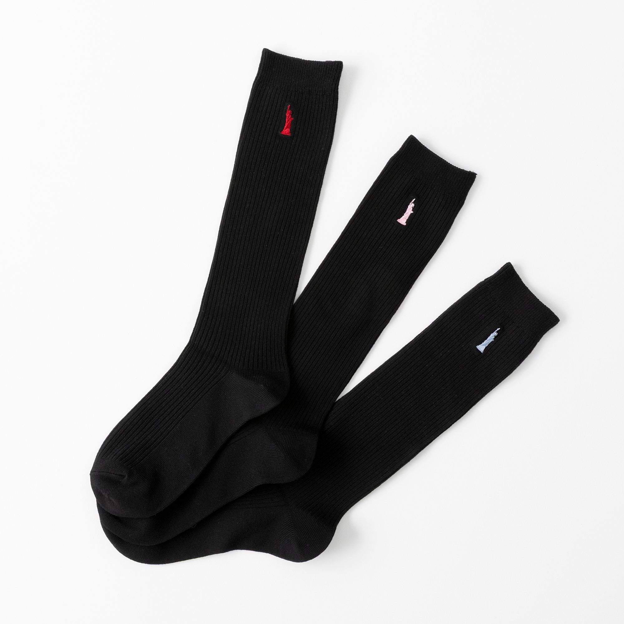 【EASTBOY】32cm丈ワンポイント黒ソックス