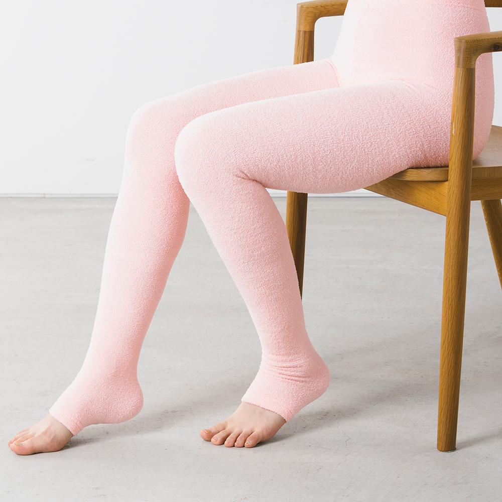 【らく圧】なめらかモール素材の着圧タイツ （オープントゥタイプ）