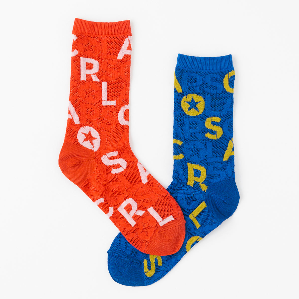 ScoLar】メッシュロゴ柄クルー丈ソックス (BLACK FRIDAY対象商品