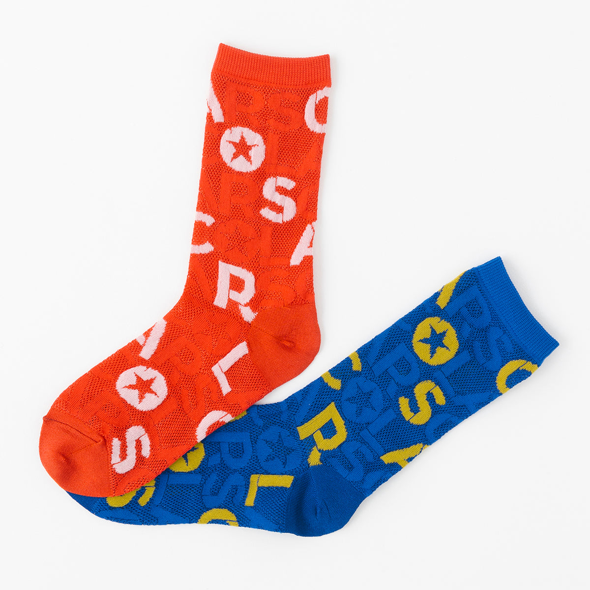 ScoLar】メッシュロゴ柄クルー丈ソックス (BLACK FRIDAY対象商品