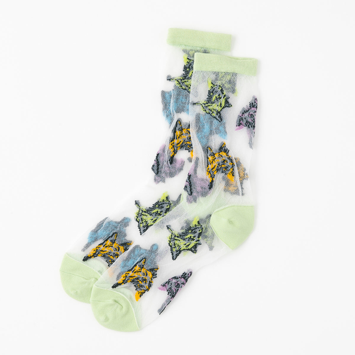 ScoLar】テグス猫総柄クルー丈ソックス (BLACK FRIDAY対象商品