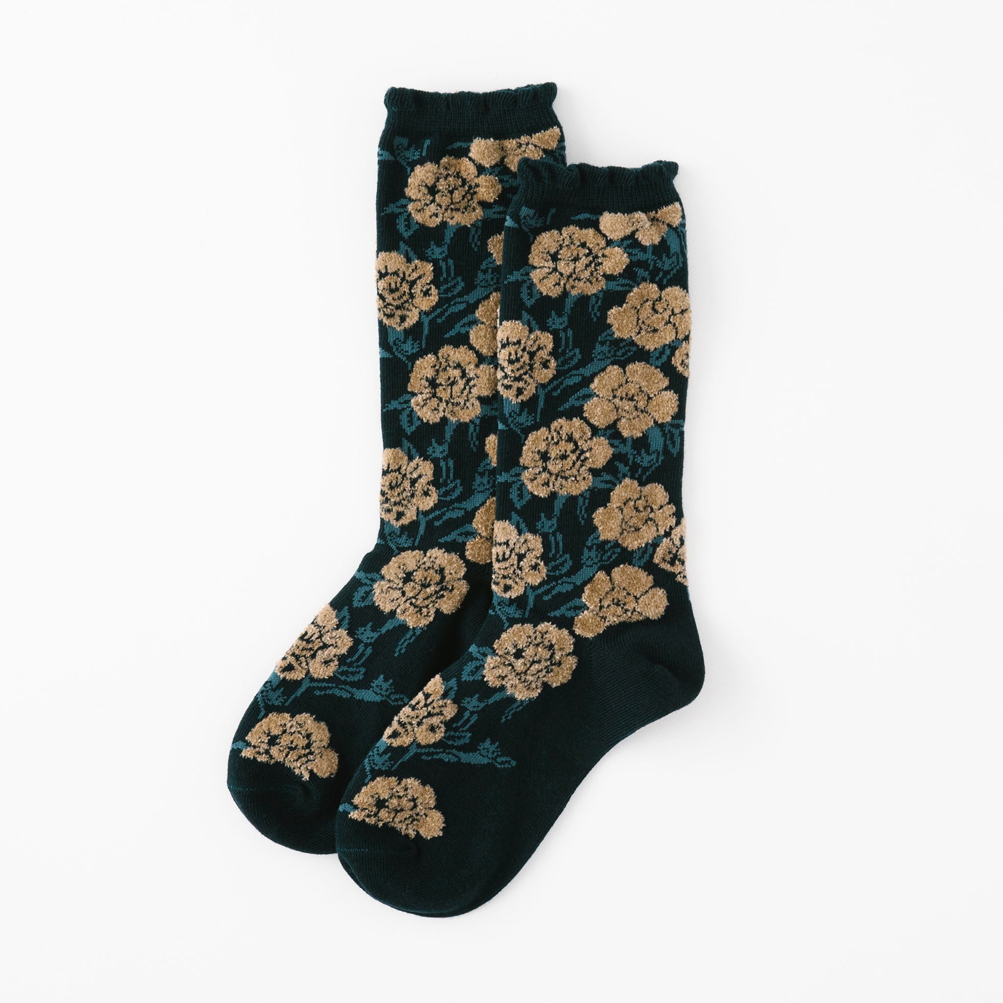 モチーフソックス 真夜中の花束 ソックス（ブルー） / ヤナギダマサミ